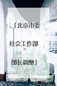 北京市委社会工作部部长调整