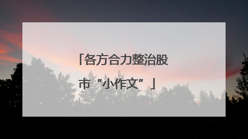 各方合力整治股市“小作文”