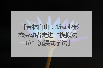 吉林白山：新就业形态劳动者走进“模拟法庭”沉浸式学法