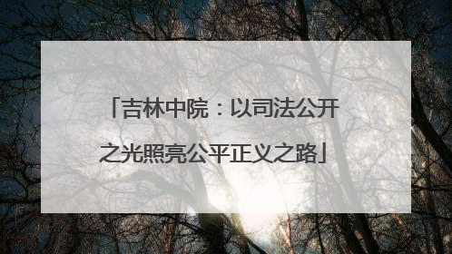 吉林中院：以司法公开之光照亮公平正义之路