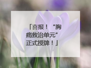 喜报！“胸痛救治单元”正式授牌！