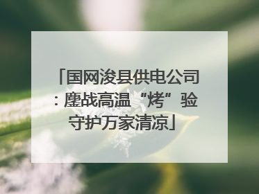 国网浚县供电公司：鏖战高温“烤”验 守护万家清凉