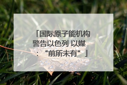 国际原子能机构警告以色列 以媒：“前所未有”