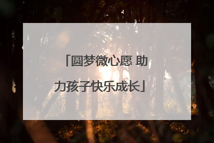 圆梦微心愿 助力孩子快乐成长