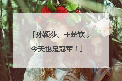 孙颖莎、王楚钦，今天也是冠军！