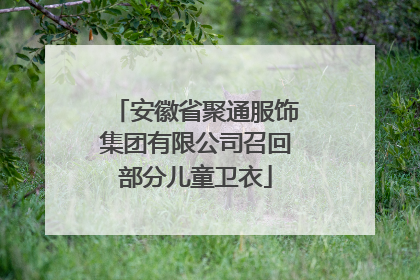 安徽省聚通服饰集团有限公司召回部分儿童卫衣