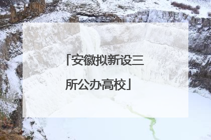安徽拟新设三所公办高校