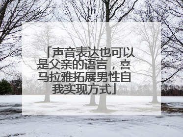 声音表达也可以是父亲的语言，喜马拉雅拓展男性自我实现方式