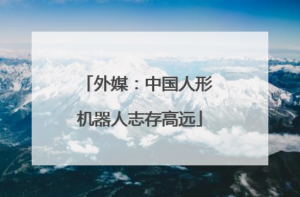 外媒：中国人形机器人志存高远