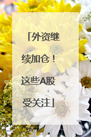 外资继续加仓！这些A股受关注