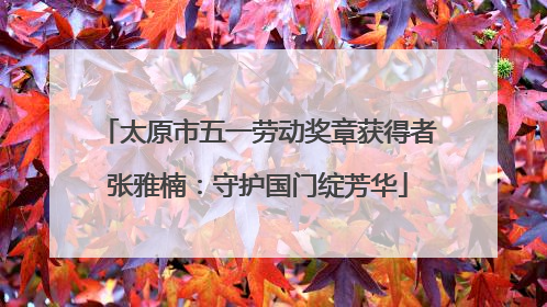 太原市五一劳动奖章获得者张雅楠：守护国门绽芳华