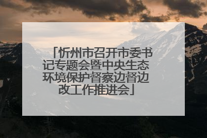 忻州市召开市委书记专题会暨中央生态环境保护督察边督边改工作推进会