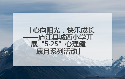 心向阳光，快乐成长——庐江县城西小学开展“5·25”心理健康月系列活动