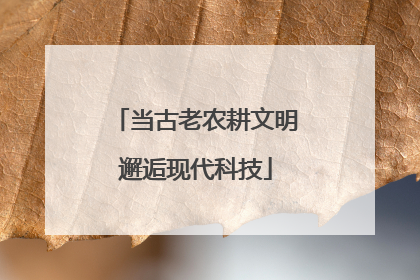 当古老农耕文明邂逅现代科技