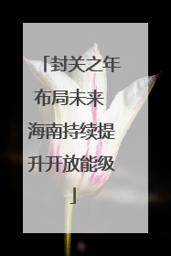 封关之年布局未来 海南持续提升开放能级