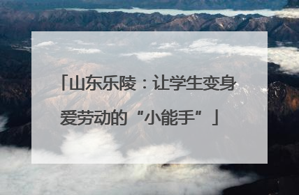 山东乐陵：让学生变身爱劳动的“小能手”