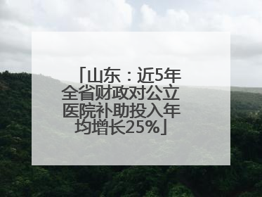 山东：近5年全省财政对公立医院补助投入年均增长25%