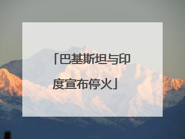 巴基斯坦与印度宣布停火
