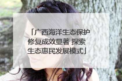 广西海洋生态保护修复成效显著 探索生态惠民发展模式