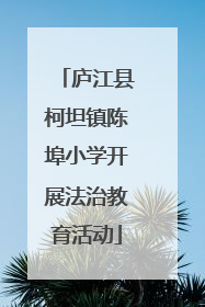 庐江县柯坦镇陈埠小学开展法治教育活动