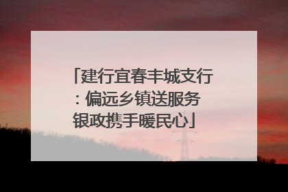 建行宜春丰城支行：偏远乡镇送服务 银政携手暖民心