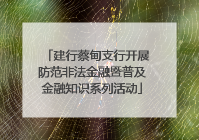 建行蔡甸支行开展防范非法金融暨普及金融知识系列活动