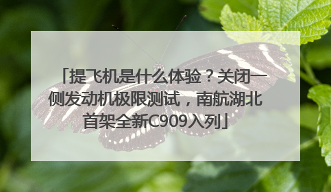 提飞机是什么体验？关闭一侧发动机极限测试，南航湖北首架全新C909入列