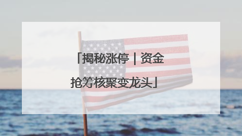 揭秘涨停｜资金抢筹核聚变龙头