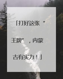 打好这张“王牌”，内蒙古有实力！