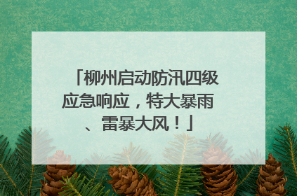 柳州启动防汛四级应急响应，特大暴雨、雷暴大风！