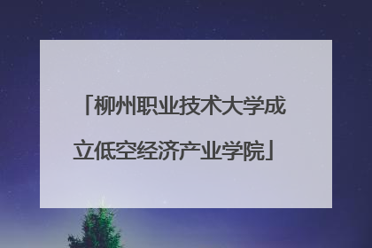 柳州职业技术大学成立低空经济产业学院