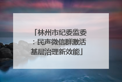 林州市纪委监委：民声微信群激活基层治理新效能