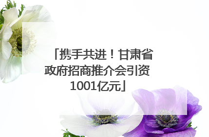 携手共进！甘肃省政府招商推介会引资1001亿元