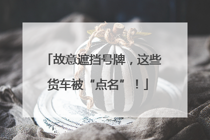 故意遮挡号牌，这些货车被“点名”！