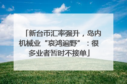 新台币汇率强升，岛内机械业“哀鸿遍野”：很多业者暂时不接单