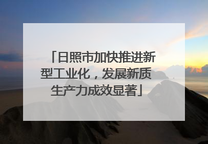 日照市加快推进新型工业化，发展新质生产力成效显著
