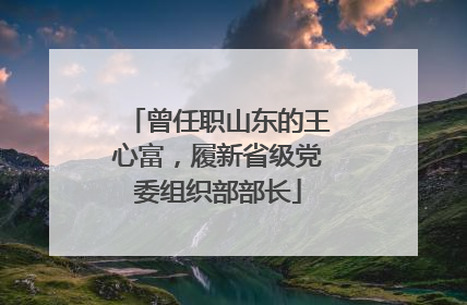 曾任职山东的王心富，履新省级党委组织部部长