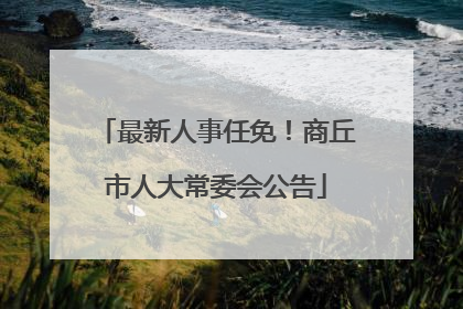 最新人事任免！商丘市人大常委会公告