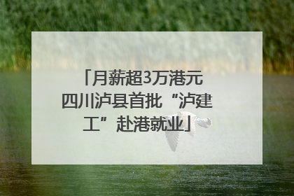 月薪超3万港元 四川泸县首批“泸建工”赴港就业