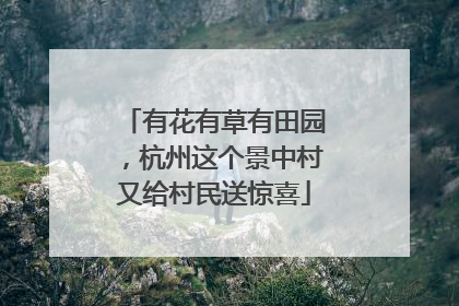 有花有草有田园，杭州这个景中村又给村民送惊喜