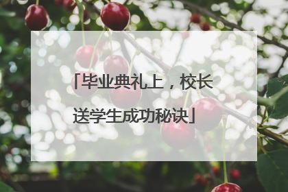 毕业典礼上，校长送学生成功秘诀