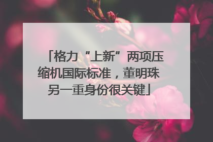 格力“上新”两项压缩机国际标准，董明珠另一重身份很关键