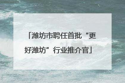 潍坊市聘任首批“更好潍坊”行业推介官