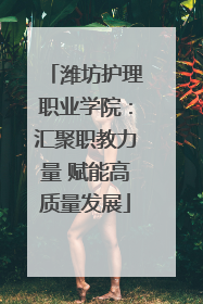 潍坊护理职业学院：汇聚职教力量 赋能高质量发展