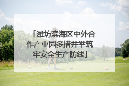 潍坊滨海区中外合作产业园多措并举筑牢安全生产防线