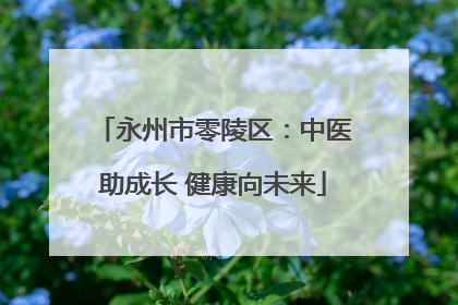 永州市零陵区：中医助成长 健康向未来