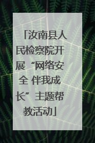 汝南县人民检察院开展“网络安全 伴我成长”主题帮教活动