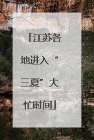 江苏各地进入“三夏”大忙时间