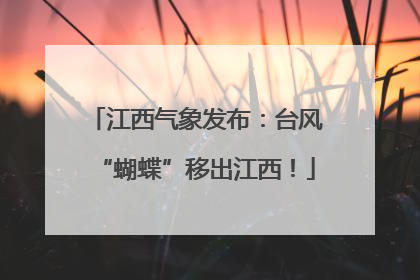 江西气象发布：台风“蝴蝶”移出江西！