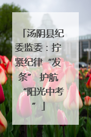 汤阴县纪委监委：拧紧纪律“发条” 护航“阳光中考”